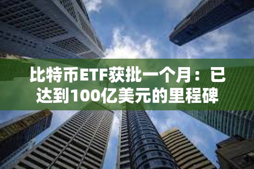 比特币ETF获批一个月：已达到100亿美元的里程碑