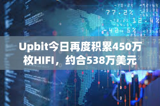 Upbit今日再度积累450万枚HIFI，约合538万美元