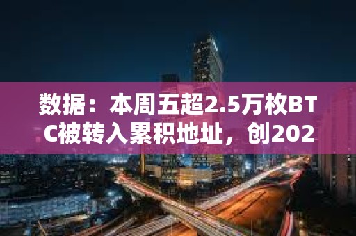 数据：本周五超2.5万枚BTC被转入累积地址，创2024年迄今最高纪录