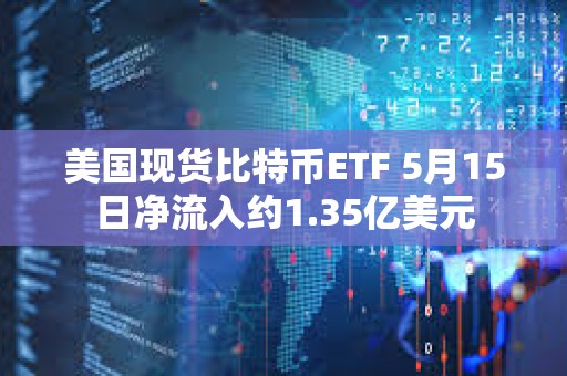 美国现货比特币ETF 5月15日净流入约1.35亿美元