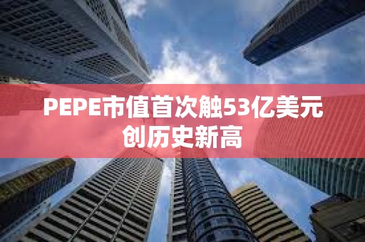 PEPE市值首次触53亿美元创历史新高