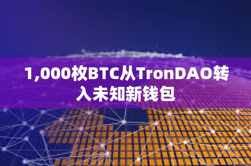 1,000枚BTC从TronDAO转入未知新钱包