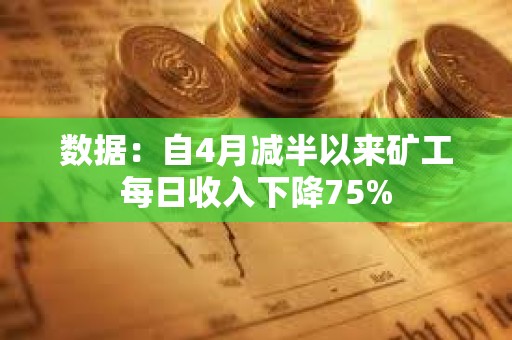 数据：自4月减半以来矿工每日收入下降75%