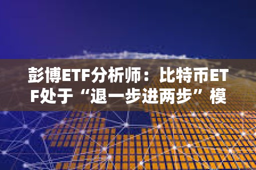 彭博ETF分析师：比特币ETF处于“退一步进两步”模式