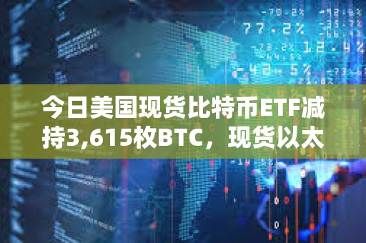 今日美国现货比特币ETF减持3,615枚BTC，现货以太坊ETF增持8,815枚ETH