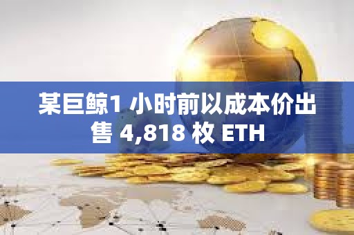 某巨鲸1 小时前以成本价出售 4,818 枚 ETH