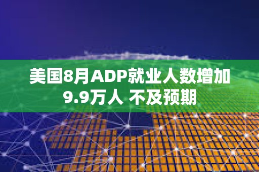 美国8月ADP就业人数增加9.9万人 不及预期