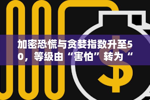 加密恐慌与贪婪指数升至50，等级由“害怕”转为“中性”状态