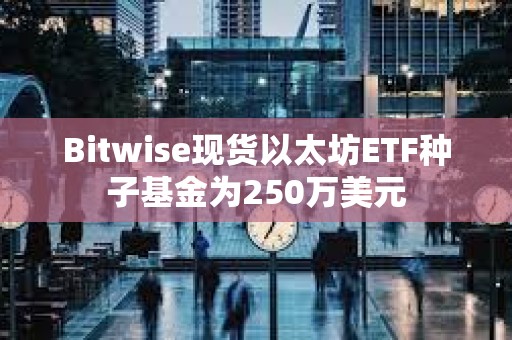 Bitwise现货以太坊ETF种子基金为250万美元