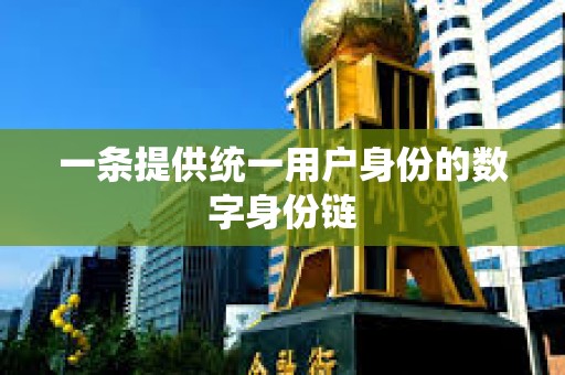 一条提供统一用户身份的数字身份链