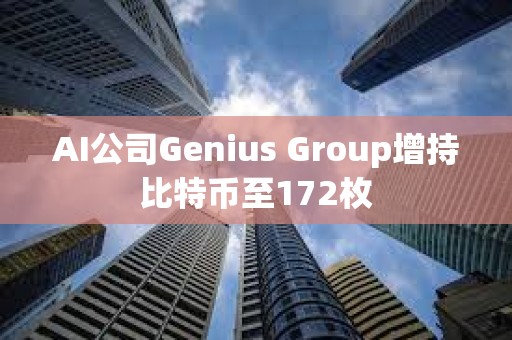 AI公司Genius Group增持比特币至172枚
