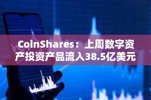 CoinShares：上周数字资产投资产品流入38.5亿美元