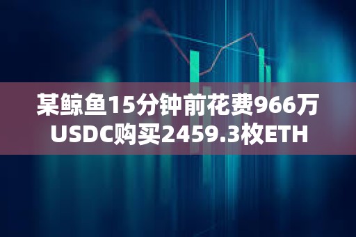 某鲸鱼15分钟前花费966万USDC购买2459.3枚ETH