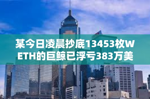某今日凌晨抄底13453枚WETH的巨鲸已浮亏383万美元
