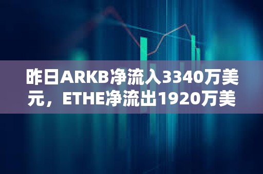 昨日ARKB净流入3340万美元，ETHE净流出1920万美元