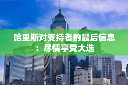 哈里斯对支持者的最后信息：尽情享受大选