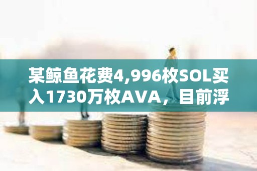 某鲸鱼花费4,996枚SOL买入1730万枚AVA，目前浮亏45.7万美元