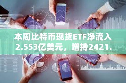 本周比特币现货ETF净流入2.553亿美元,增持2421.94枚BTC 本周比特币现货ETF净流入2.553亿美元,增持2421.94枚BTC