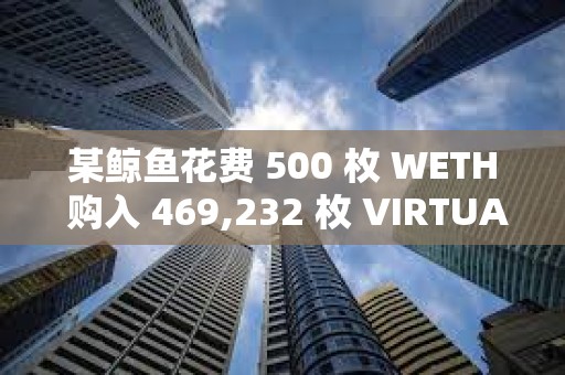 某鲸鱼花费 500 枚 WETH 购入 469,232 枚 VIRTUAL，约合 219 万美元