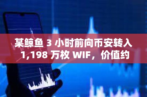 某鲸鱼 3 小时前向币安转入 1,198 万枚 WIF，价值约 1,750 万美元