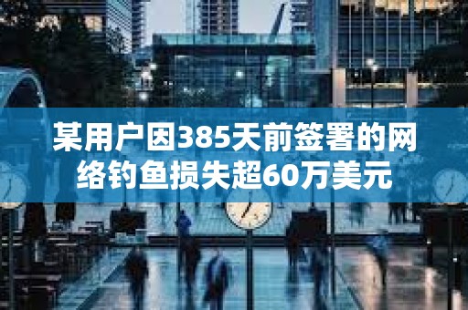 某用户因385天前签署的网络钓鱼损失超60万美元
