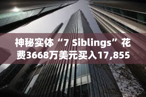 神秘实体“7 Siblings”花费3668万美元买入17,855.3枚ETH