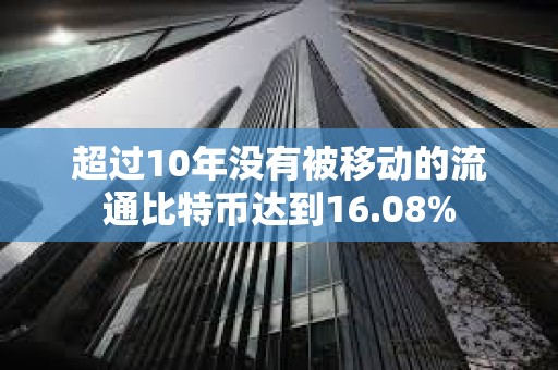 超过10年没有被移动的流通比特币达到16.08%