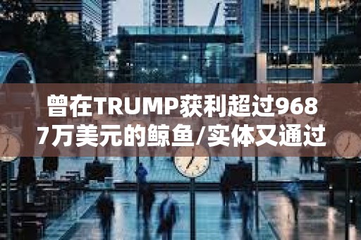 曾在TRUMP获利超过9687万美元的鲸鱼/实体又通过LIBRA赚取215万美元 曾在TRUMP获利超过9687万美元的鲸鱼/实体又通过LIBRA赚取215万美元