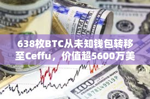 638枚BTC从未知钱包转移至Ceffu，价值超5600万美元