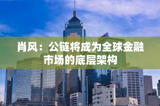 肖风：公链将成为全球金融市场的底层架构