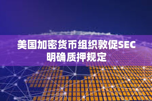 美国加密货币组织敦促SEC明确质押规定
