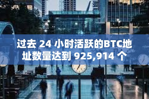 过去 24 小时活跃的BTC地址数量达到 925,914 个
