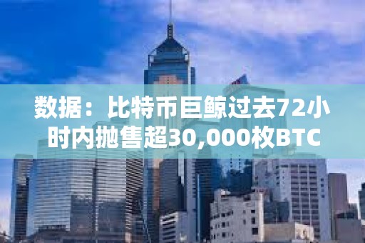 数据：比特币巨鲸过去72小时内抛售超30,000枚BTC