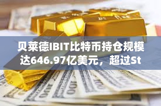 贝莱德IBIT比特币持仓规模达646.97亿美元，超过Strategy