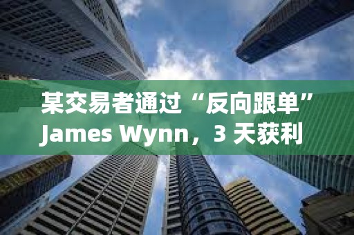 某交易者通过“反向跟单”James Wynn，3 天获利 560 万美元