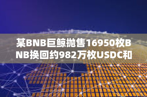 某BNB巨鲸抛售16950枚BNB换回约982万枚USDC和USDT