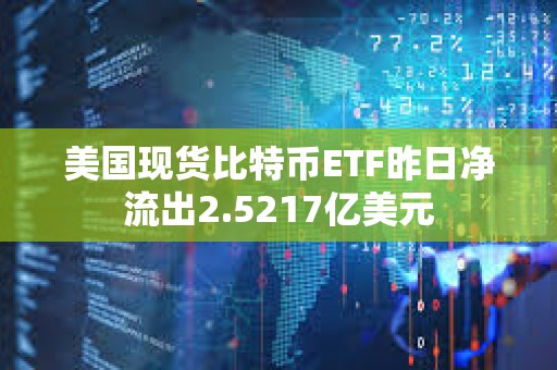 美国现货比特币ETF昨日净流出2.5217亿美元