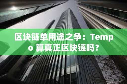 区块链单用途之争：Tempo 算真正区块链吗？