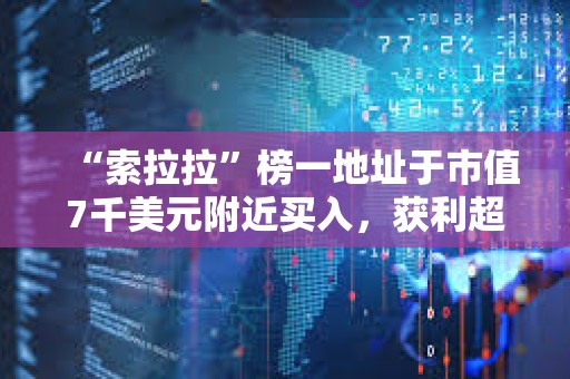 “索拉拉”榜一地址于市值7千美元附近买入，获利超2650倍