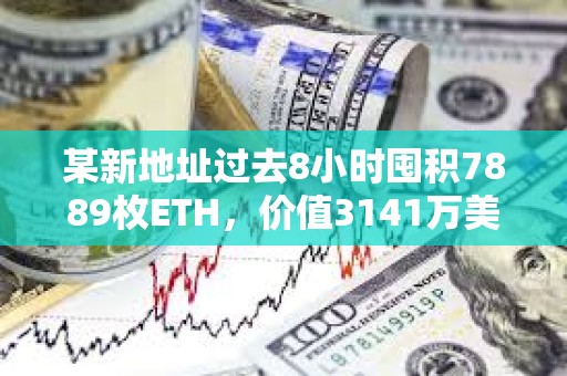 某新地址过去8小时囤积7889枚ETH，价值3141万美元