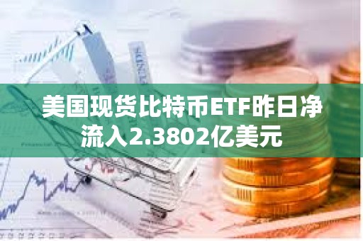 美国现货比特币ETF昨日净流入2.3802亿美元