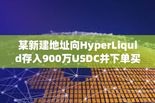某新建地址向HyperLiquid存入900万USDC并下单买入HYPE和FARTCOIN