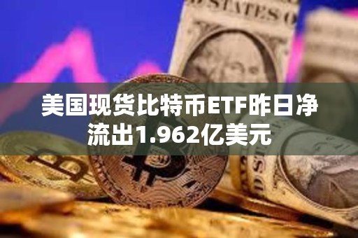 美国现货比特币ETF昨日净流出1.962亿美元
