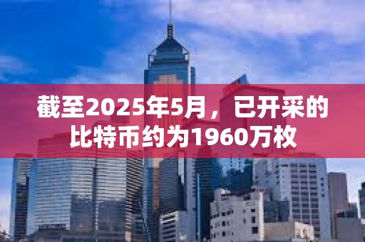 截至2025年5月，已开采的比特币约为1960万枚