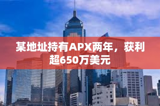 某地址持有APX两年，获利超650万美元