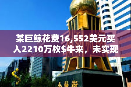 某巨鲸花费16,552美元买入2210万枚$牛来，未实现利润约64.6万美元