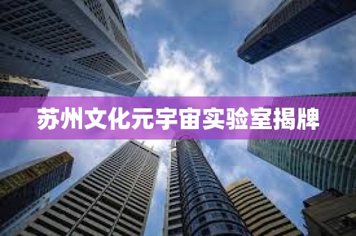 苏州文化元宇宙实验室揭牌