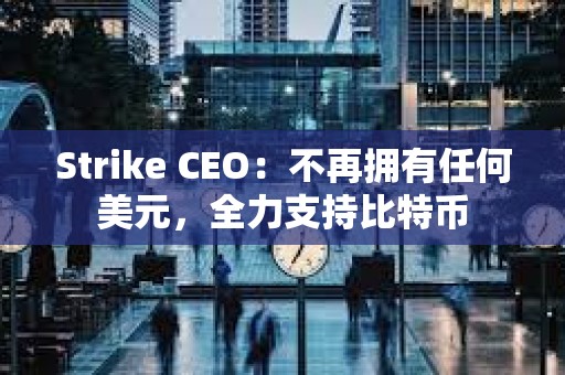 Strike CEO:不再拥有任何美元,全力支持比特币 Strike CEO:不再拥有任何美元,全力支持比特币