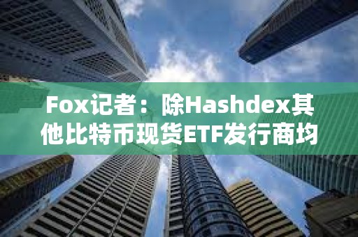 Fox记者：除Hashdex其他比特币现货ETF发行商均已更新申请文件