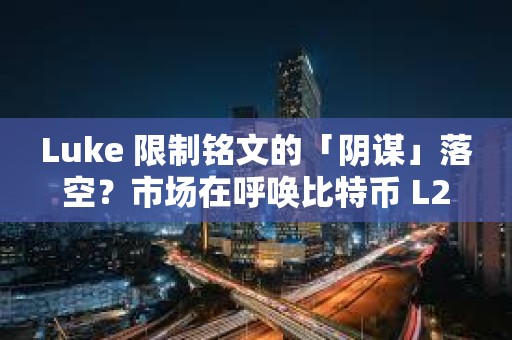 Luke 限制铭文的「阴谋」落空？市场在呼唤比特币 L2 的新解